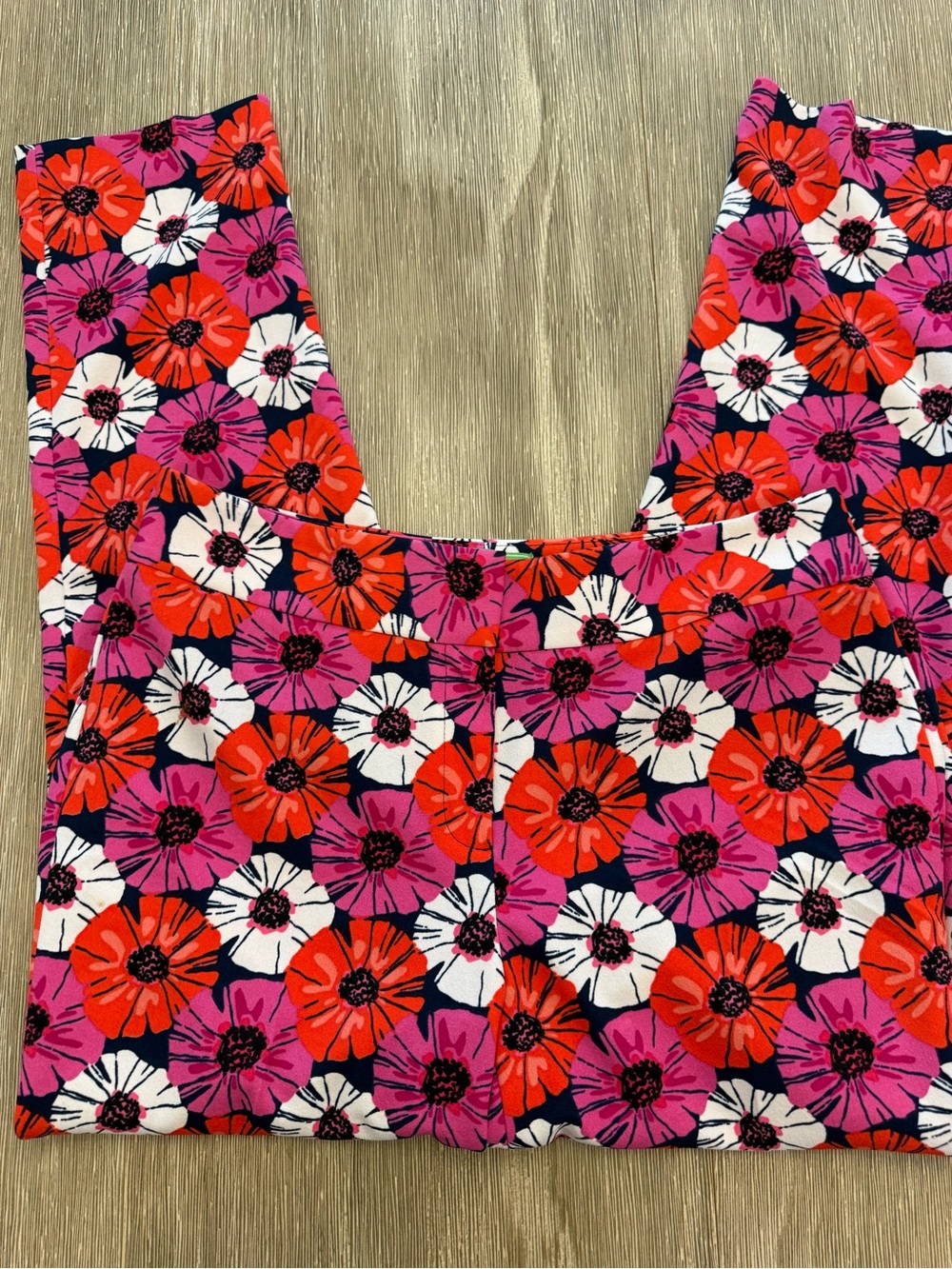 Retro Multi Color Poppy Floral Ankle Pants size 6